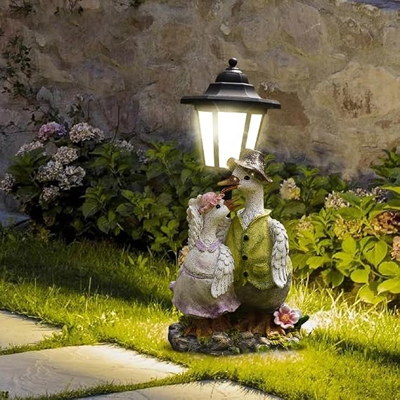 Solar Duck Garden Ornaments with LED Lights