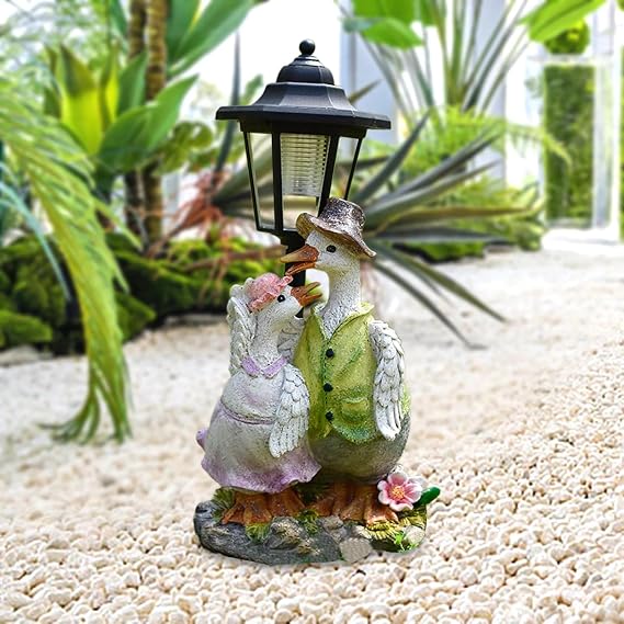 Solar Duck Garden Ornaments with LED Lights